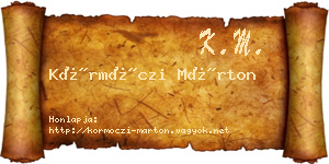 Körmöczi Márton névjegykártya