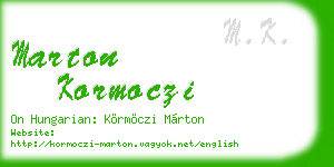 marton kormoczi business card